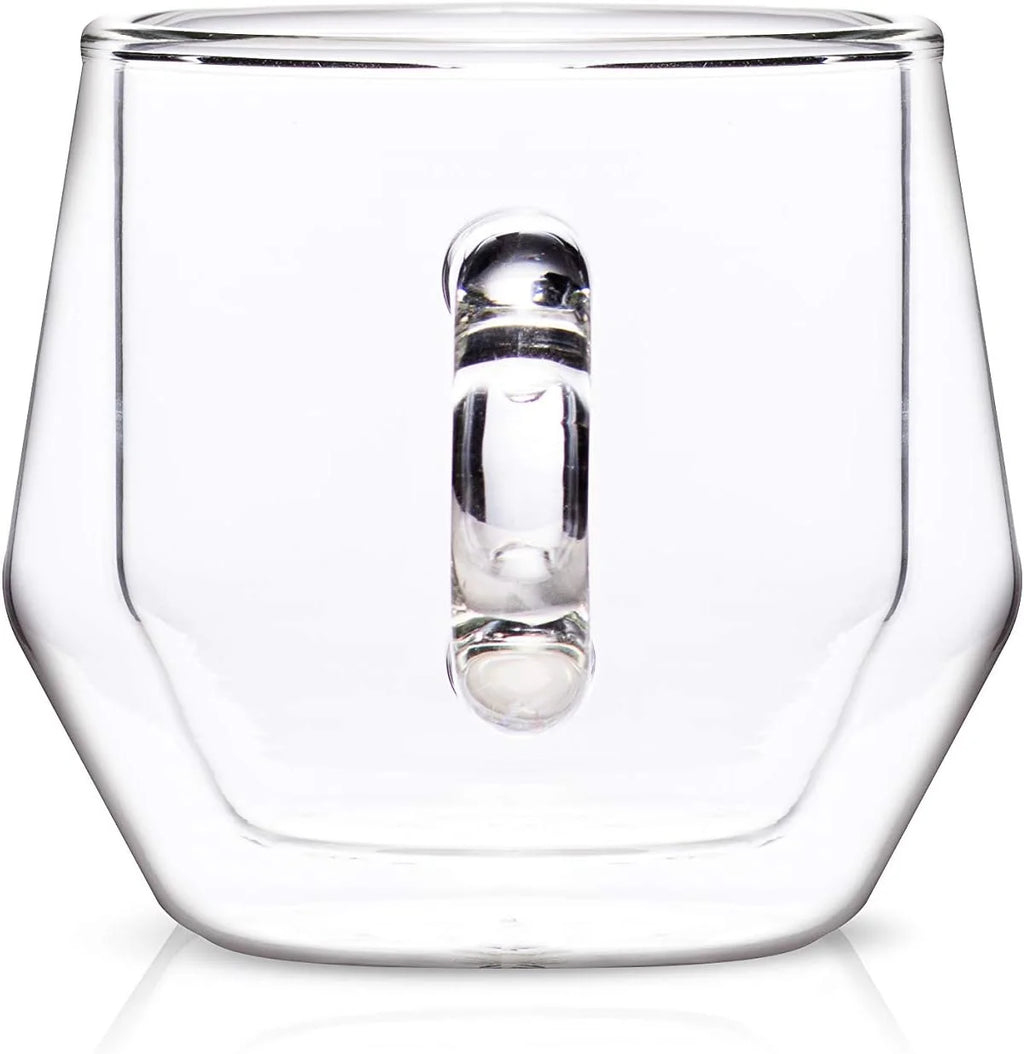 Clear 4Oz Double Walled Glass Espresso Cups with Handles S6035