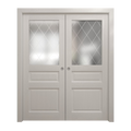 Sliding French Double Pocket Doors 36 x 80 inches Solid Wood Interior Doors O8537