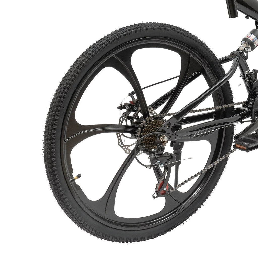 Folding Mountain Bike Carbon Steel Full Suspension Black Y78734