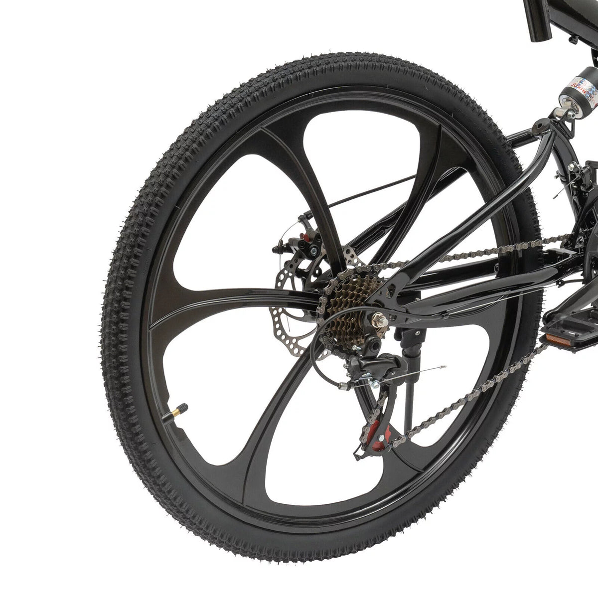 Folding Mountain Bike Carbon Steel Full Suspension Black Y78734