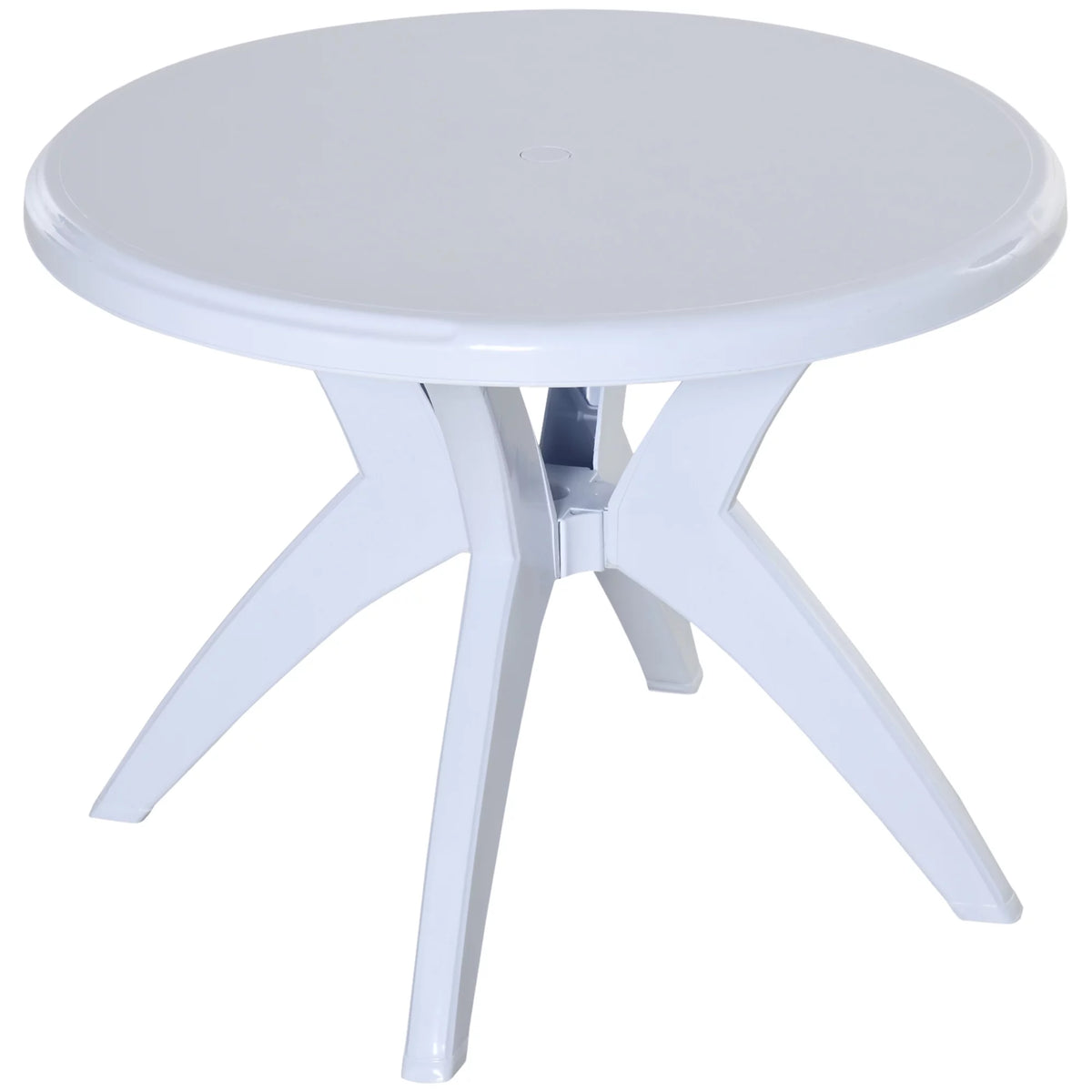 Round Plastic Patio Table with Umbrella Hole Q652