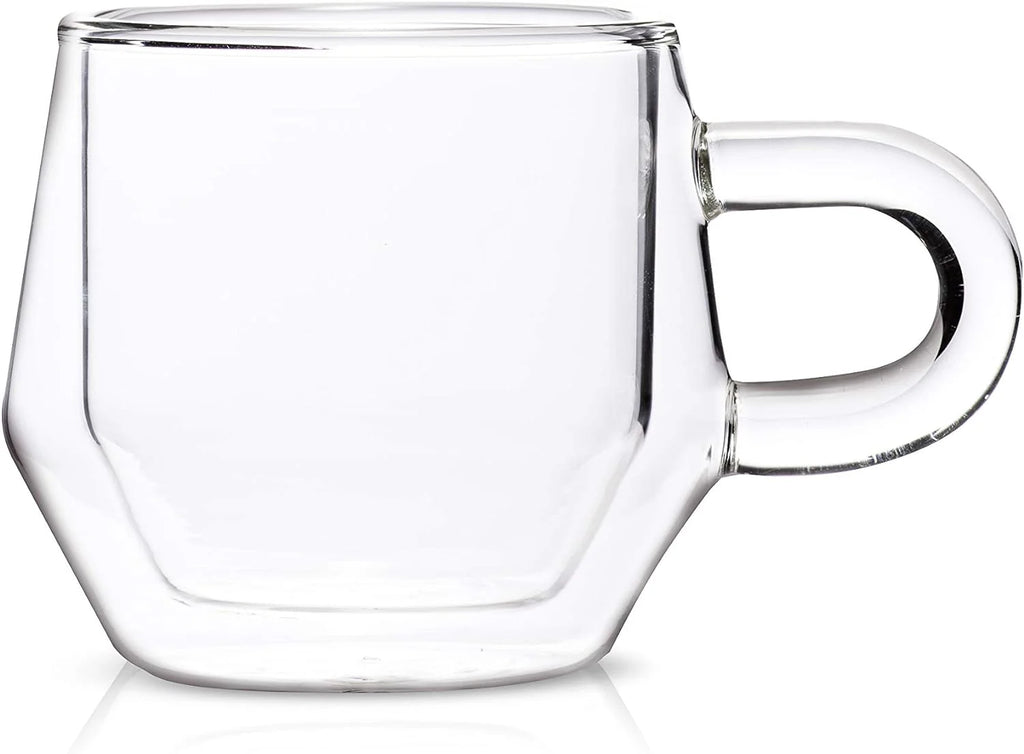 Clear 4Oz Double Walled Glass Espresso Cups with Handles S6035