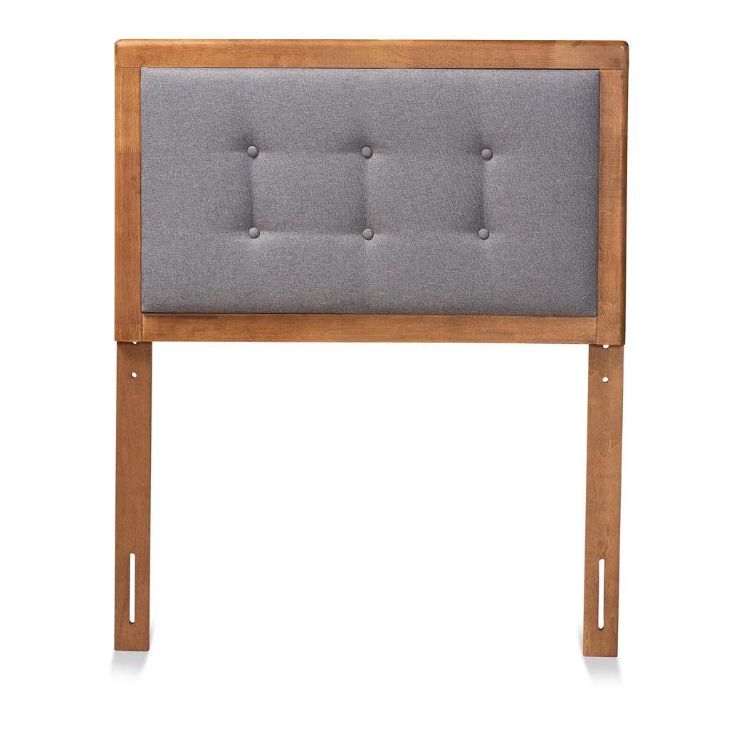 Dark Grey Walnut Tufted Upholstered Headboard X79687
