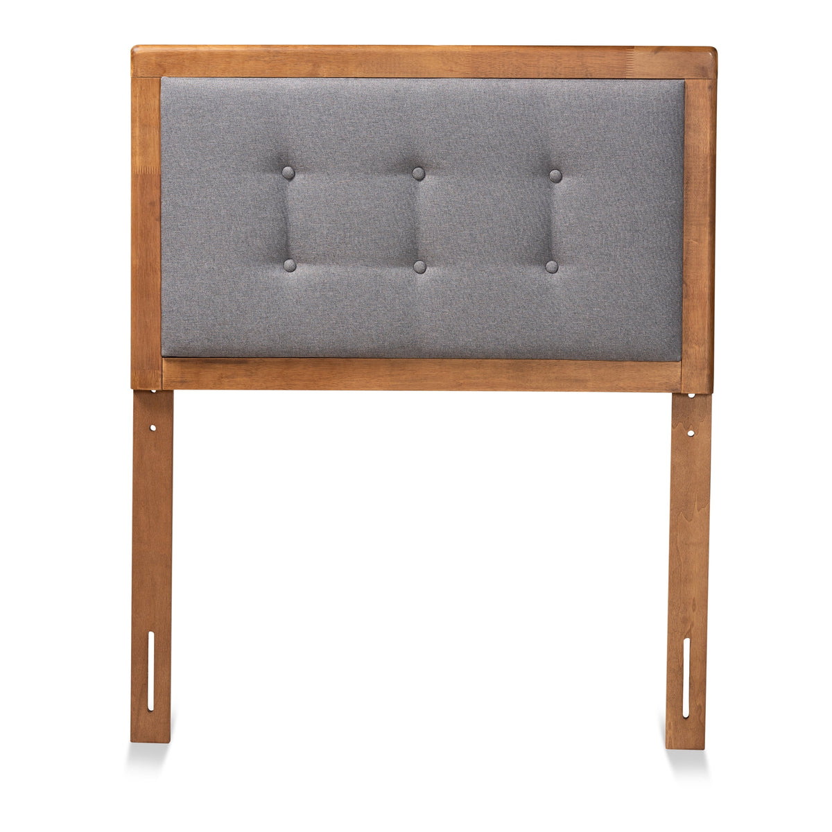 Dark Grey Walnut Tufted Upholstered Headboard X79687