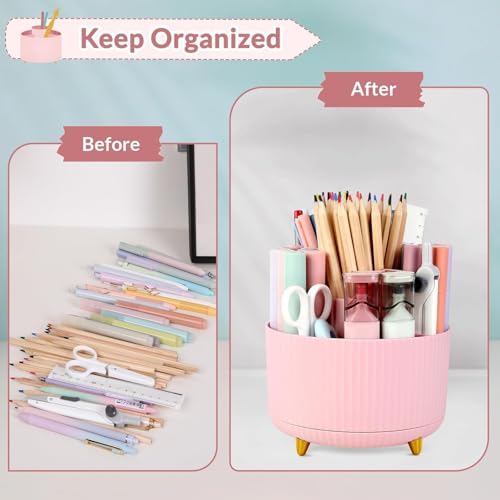 360 Degree Rotating Desk Organizer with 5 Slots (Bean Green) K9968