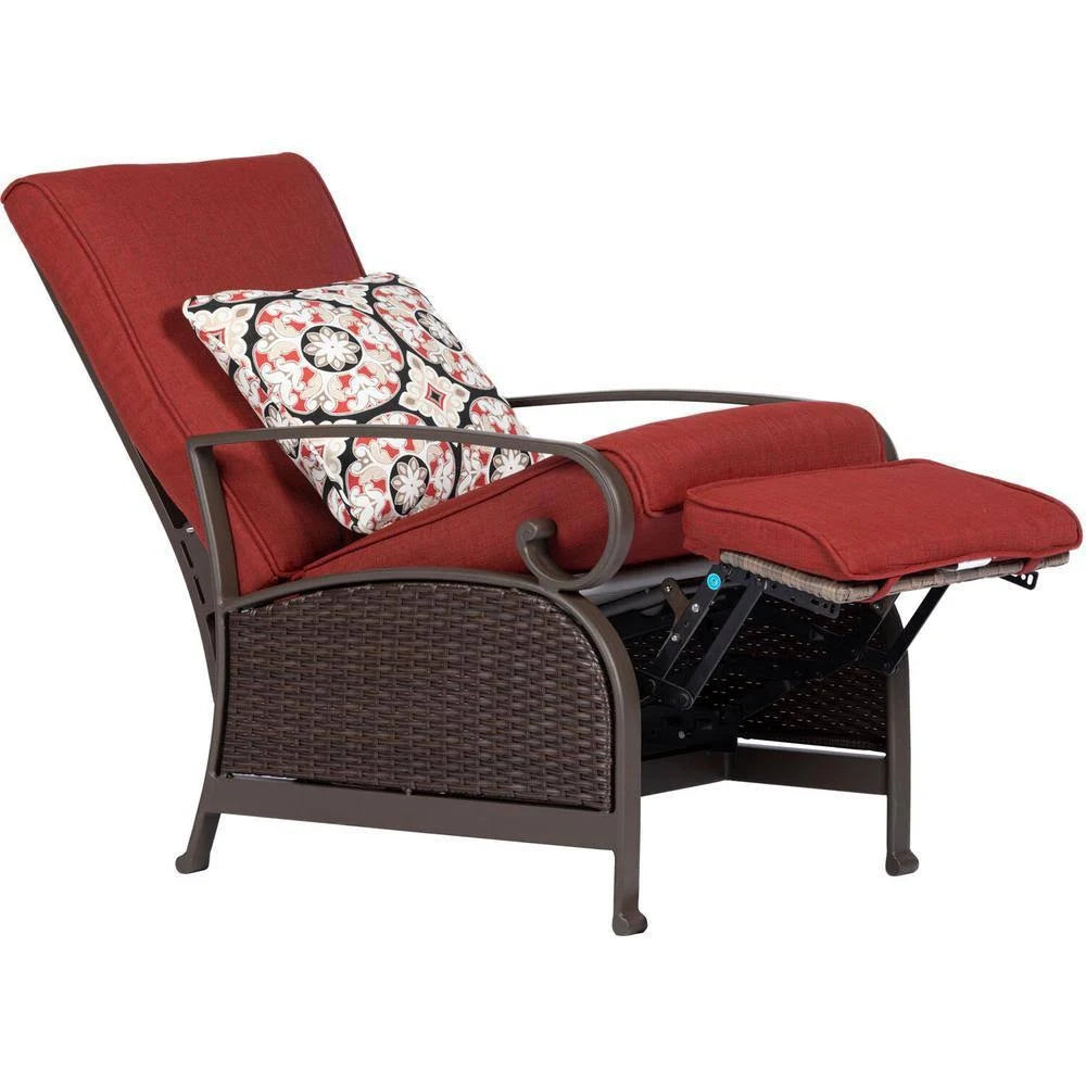 Brown/Red Wicker Adjustable Recliner K6734