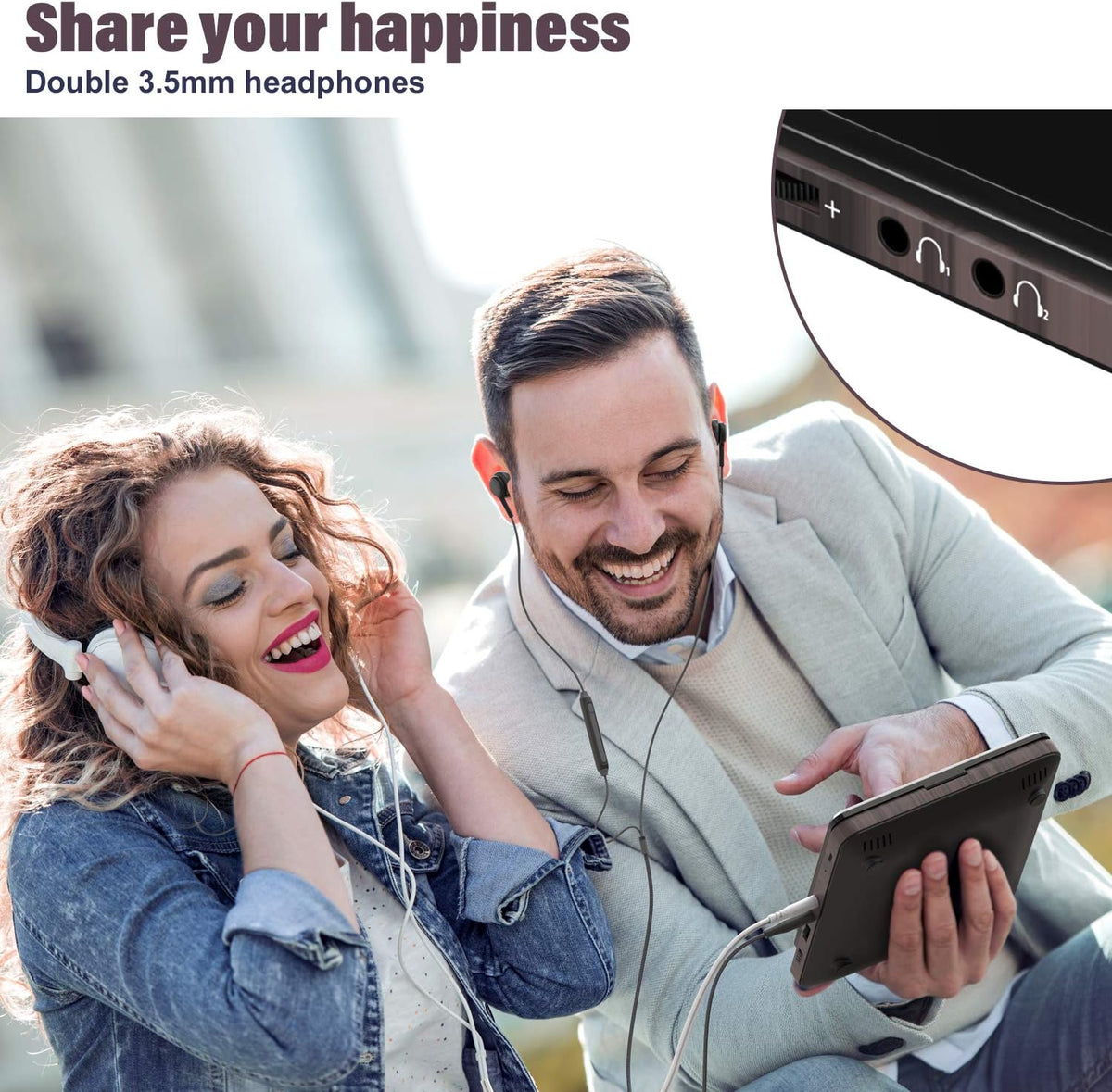 Portable CD Player with Double Headphones Jack Y790