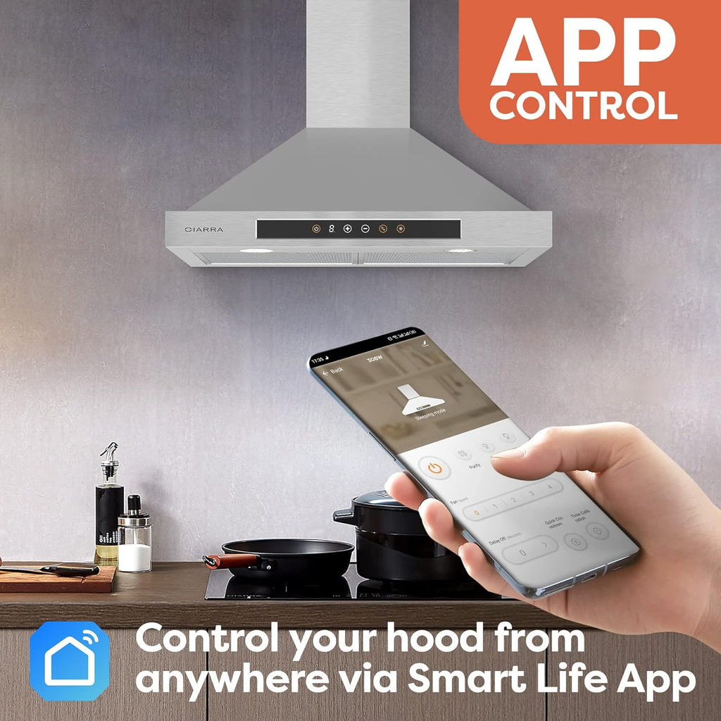 30 inch Stainless Steel Smart Range Hood with Voice Control S538999