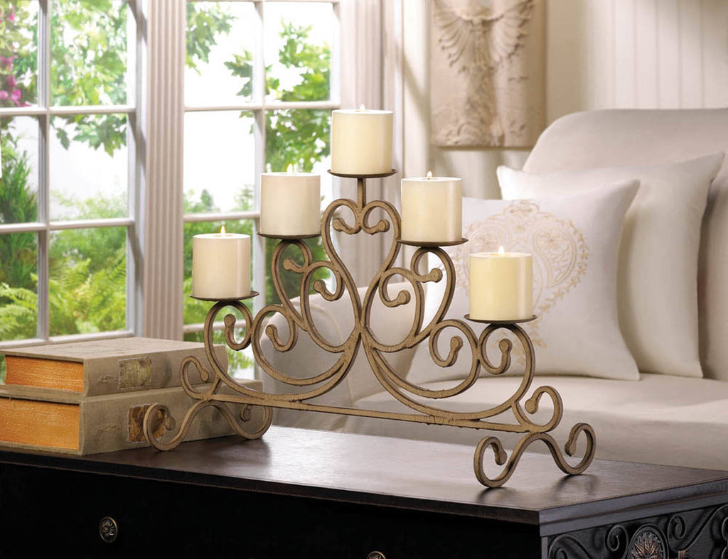 Antiqued Iron 5 Candle Stand S99305