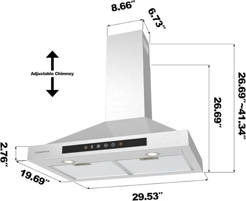 30 inch Stainless Steel Smart Range Hood with Voice Control S538999