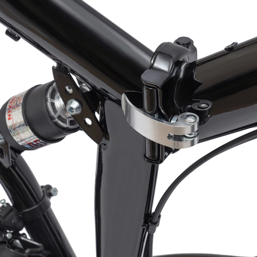 Folding Mountain Bike Carbon Steel Full Suspension Black Y78734
