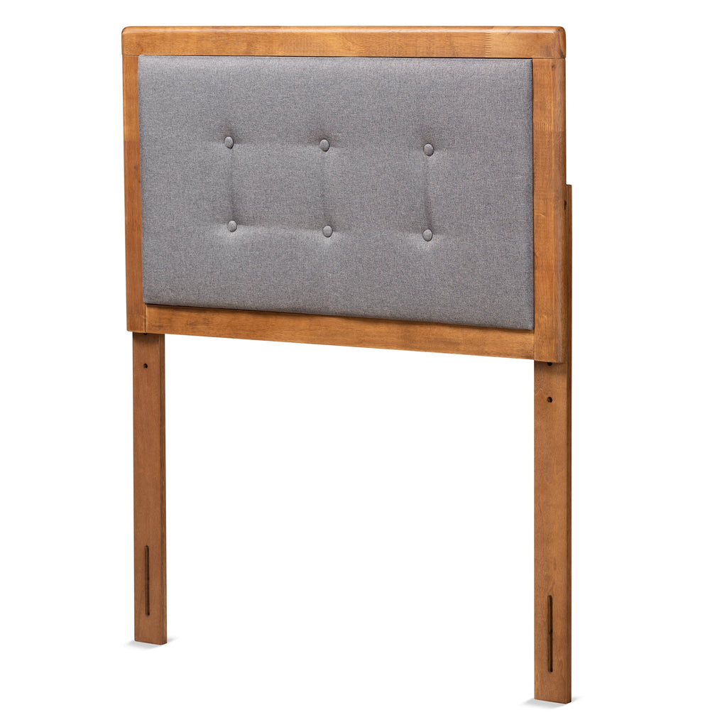 Dark Grey Walnut Tufted Upholstered Headboard X79687