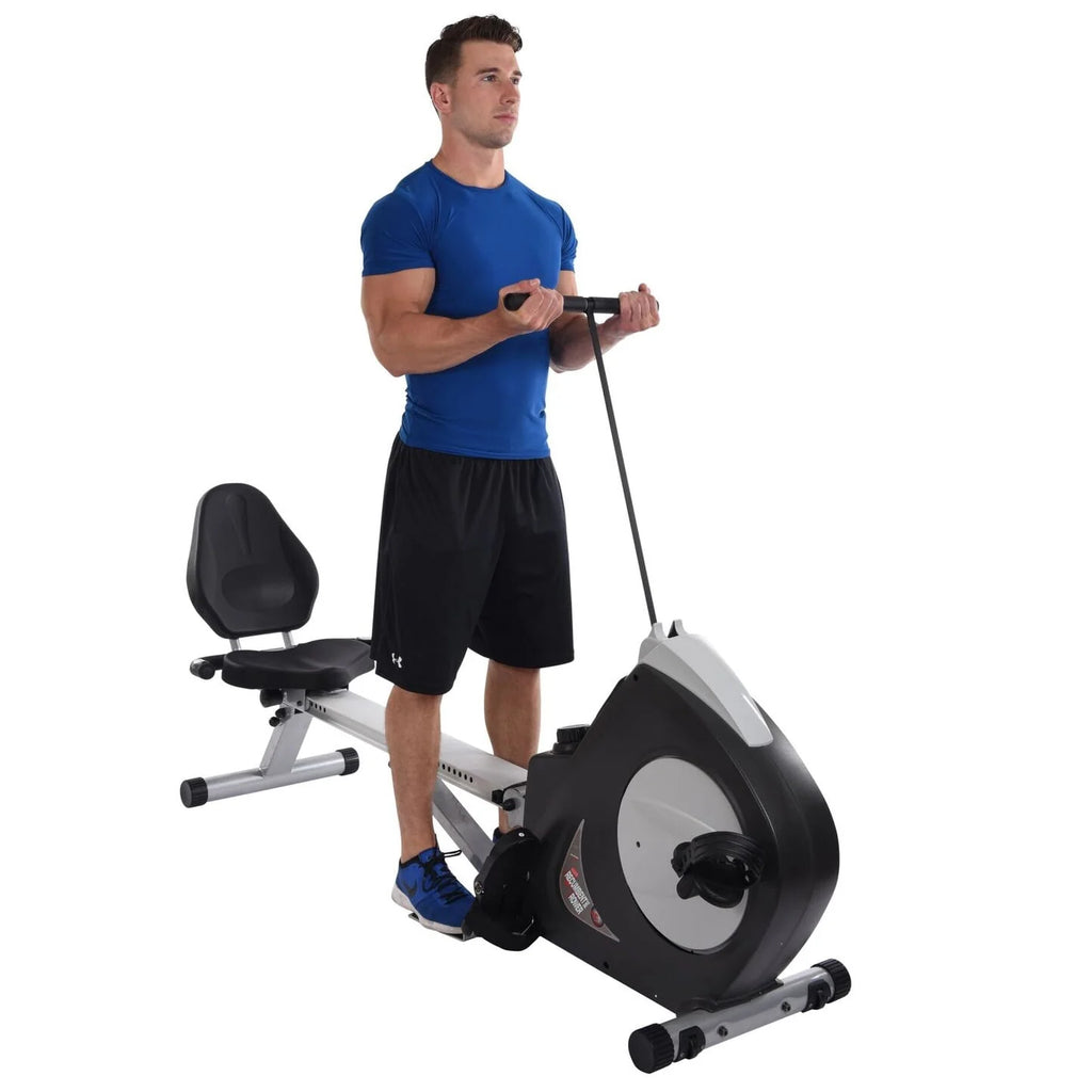 2 in 1 Recumbent Exercise Bike and Rower Machine O671298
