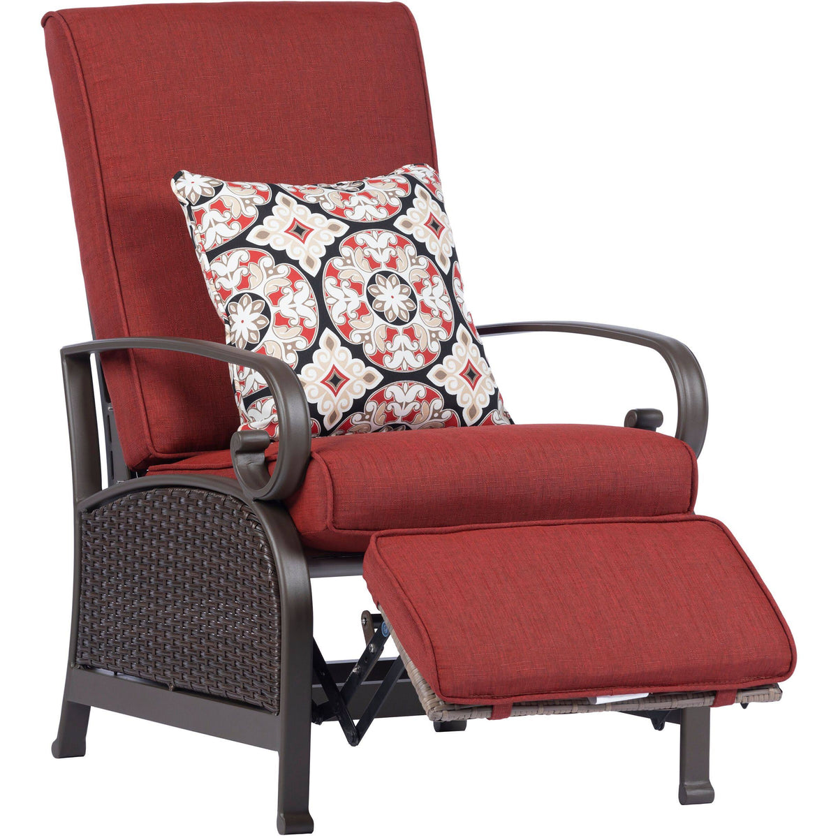 Brown/Red Wicker Adjustable Recliner K6734