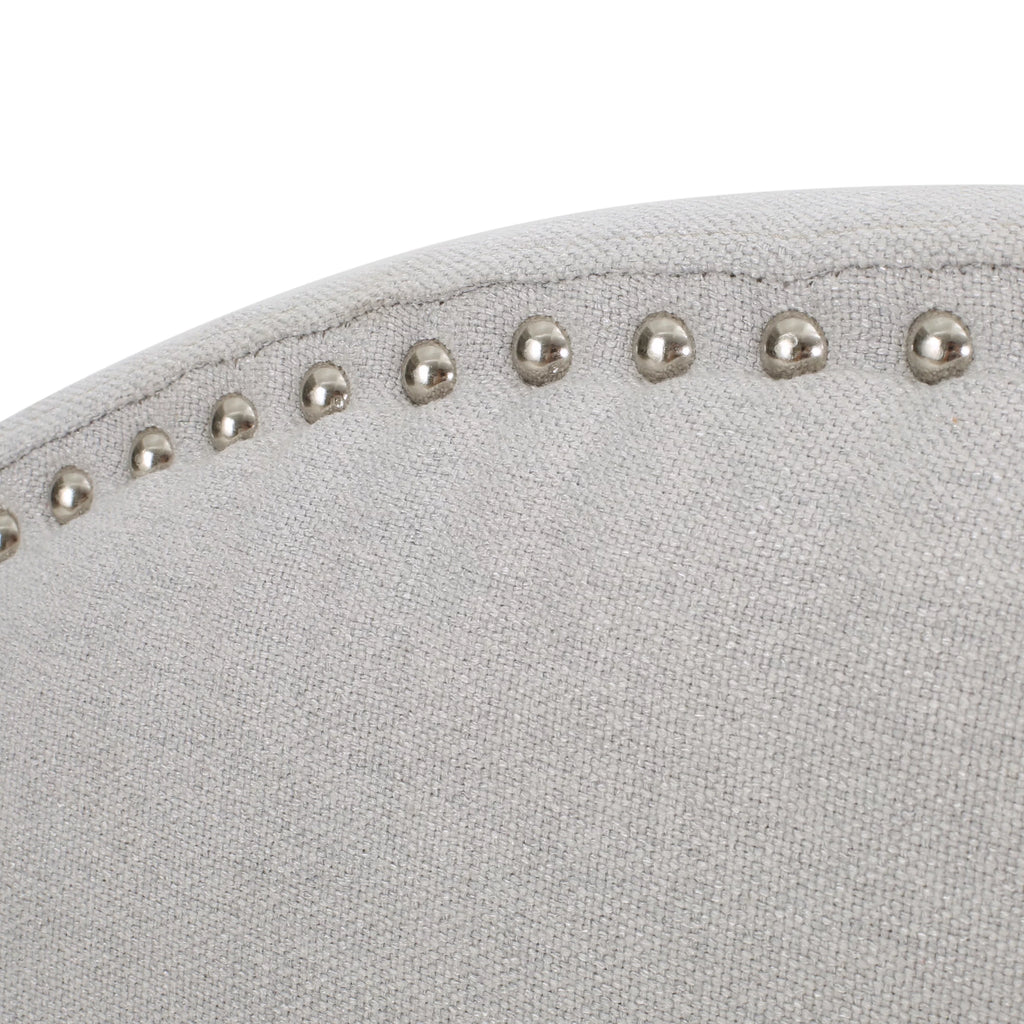 Light Gray Fabric Full/Queen Headboard with Nailhead Trim W9222