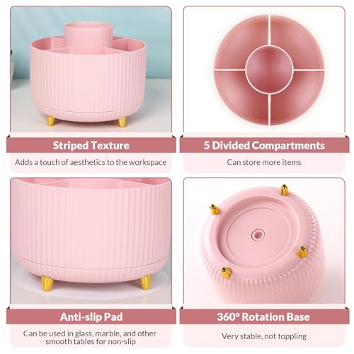 360 Degree Rotating Desk Organizer with 5 Slots (Bean Green) K9968