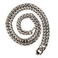 Stainless Steel Cuban Link Chain Necklace J38410