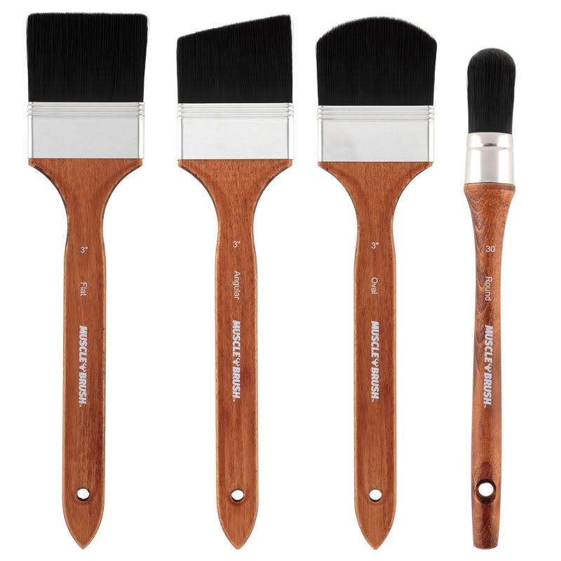 Muscle Brush Long Handle 3 in 30 mm Set of 4 A744