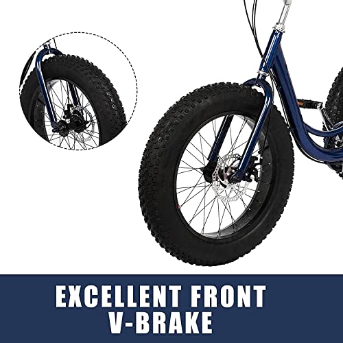 7 Speed 20 inch 3 Wheel Tricycle with Shopping Basket X177207