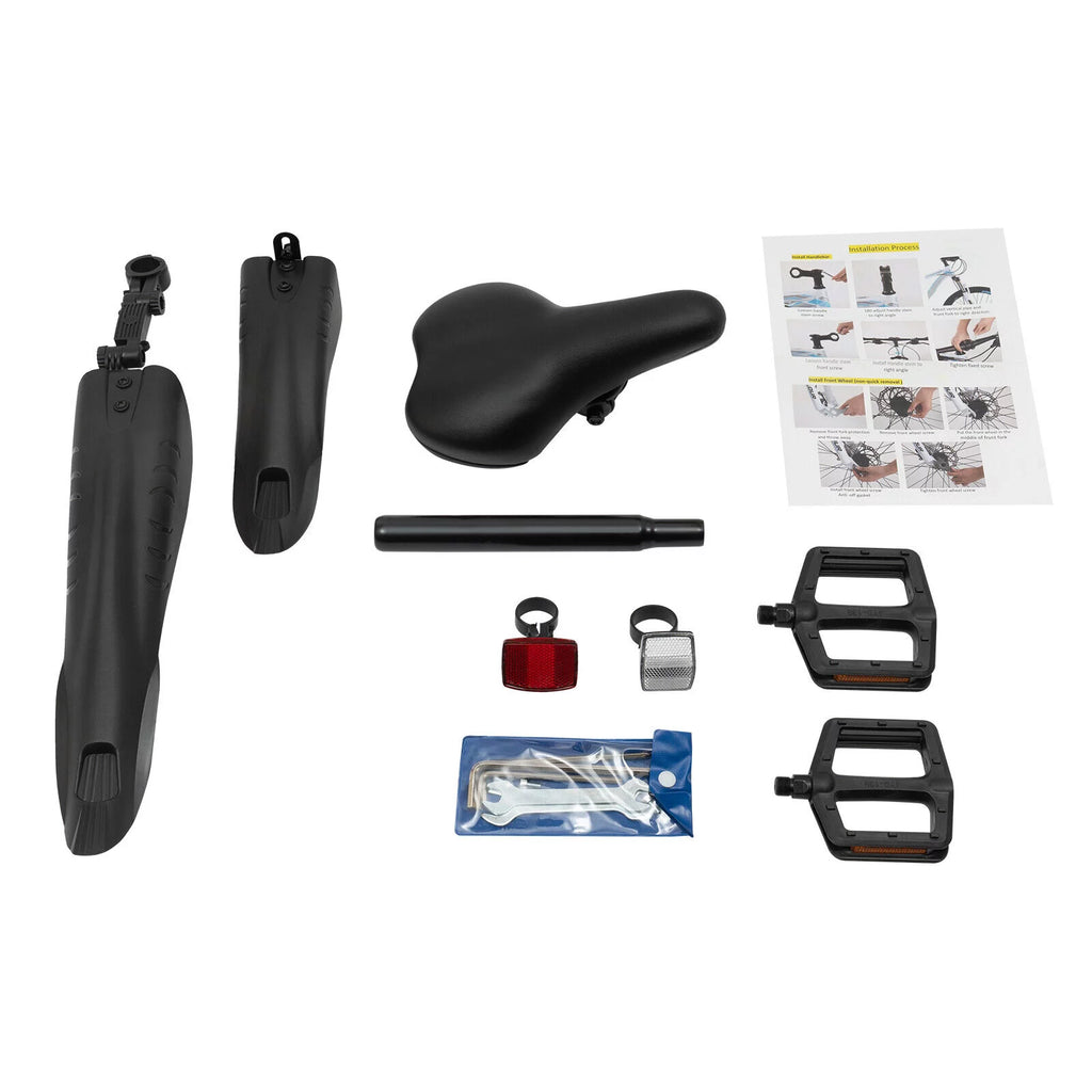 Folding Mountain Bike Carbon Steel Full Suspension Black Y78734