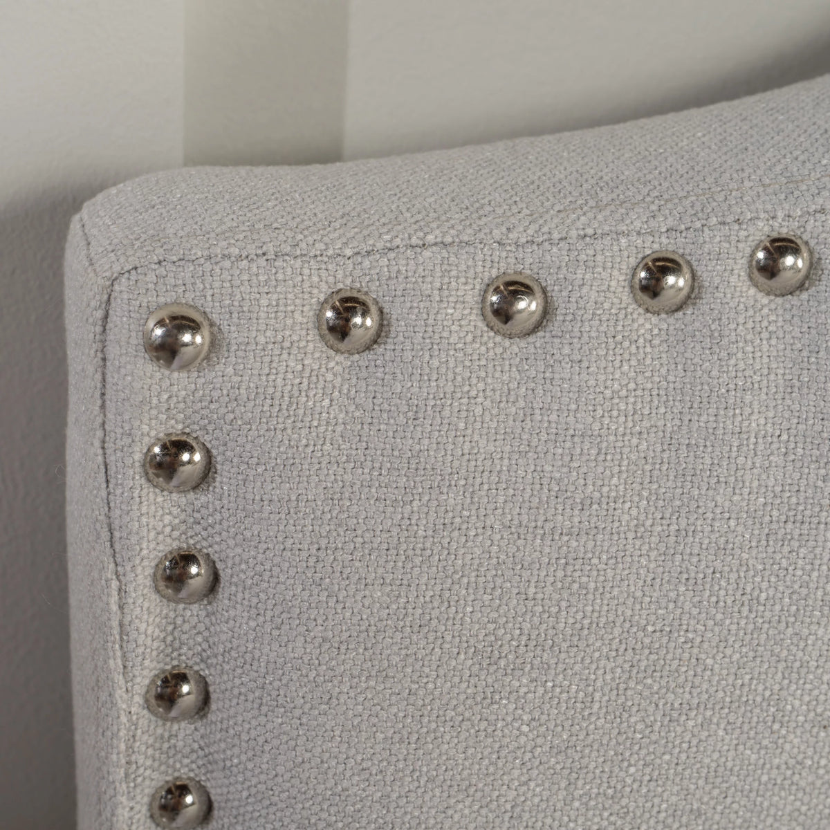Light Gray Fabric Full/Queen Headboard with Nailhead Trim W9222