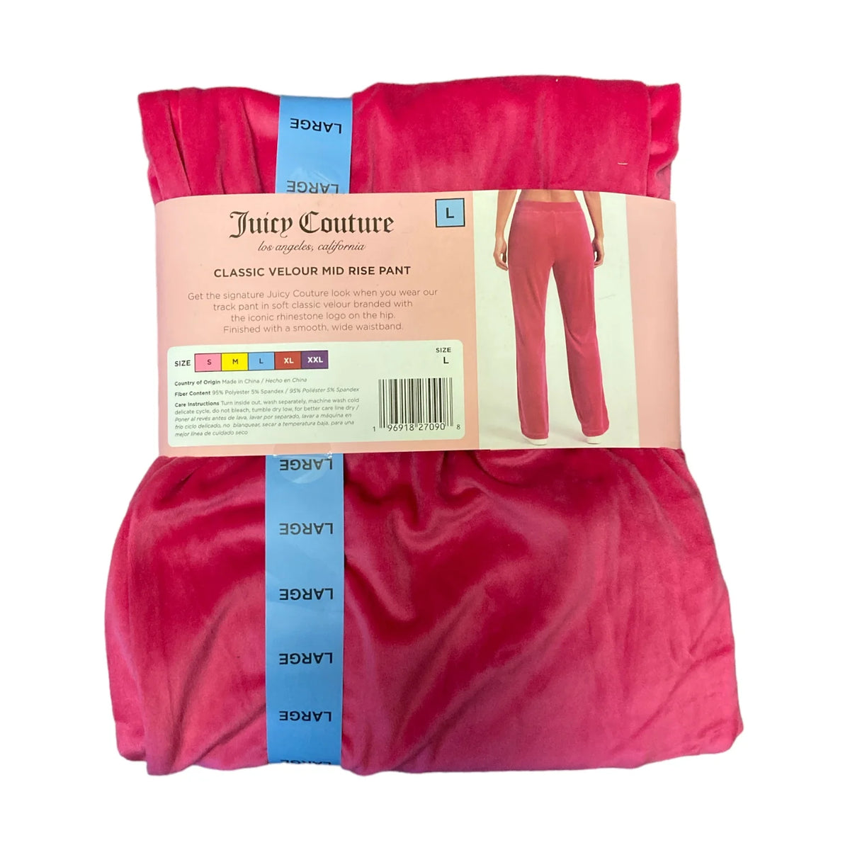 Vixen Pink Velour Track Pant D729