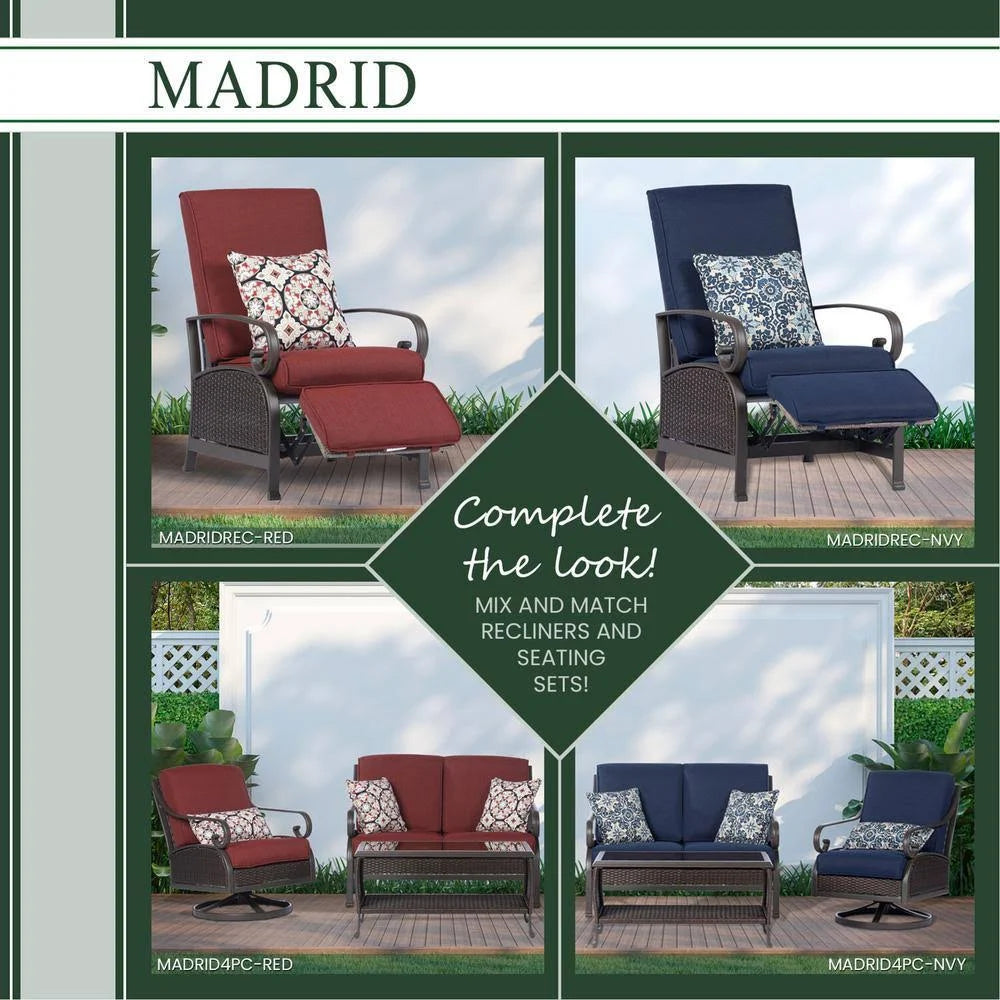Brown/Red Wicker Adjustable Recliner K6734