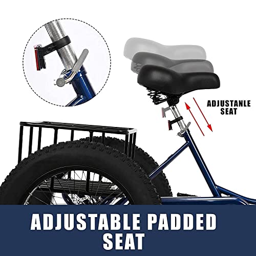7 Speed 20 inch 3 Wheel Tricycle with Shopping Basket X177207