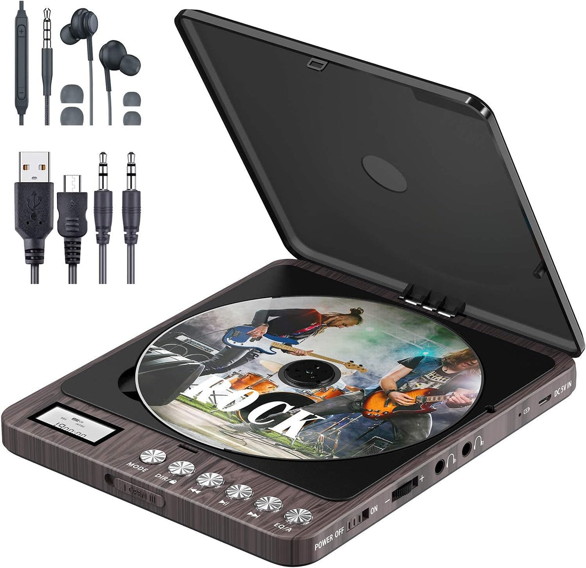 Portable CD Player with Double Headphones Jack Y790