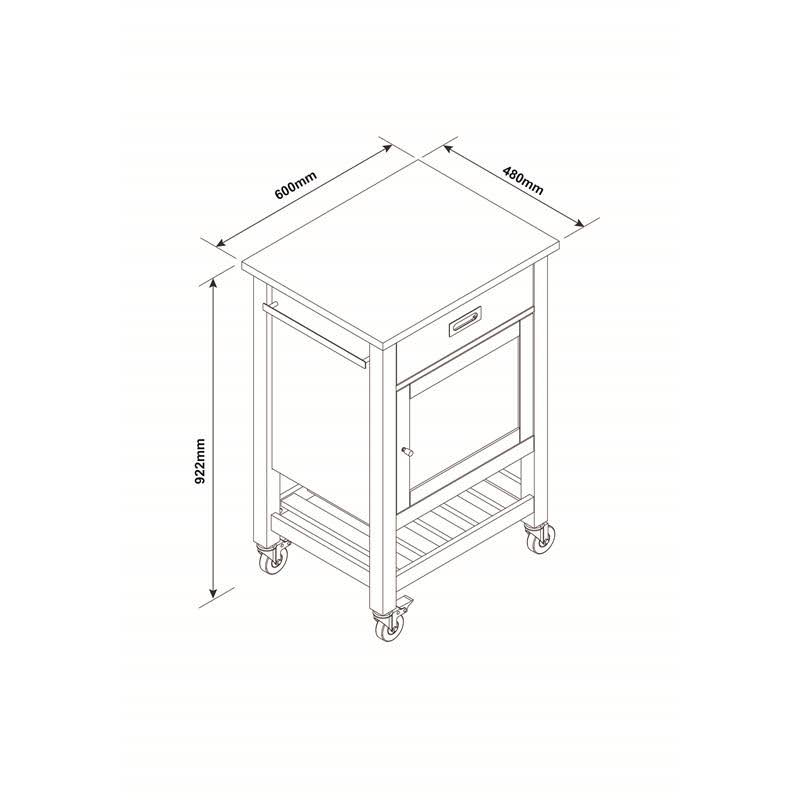 Black Wood Kitchen Island Cart with Natural Wood Top B246818