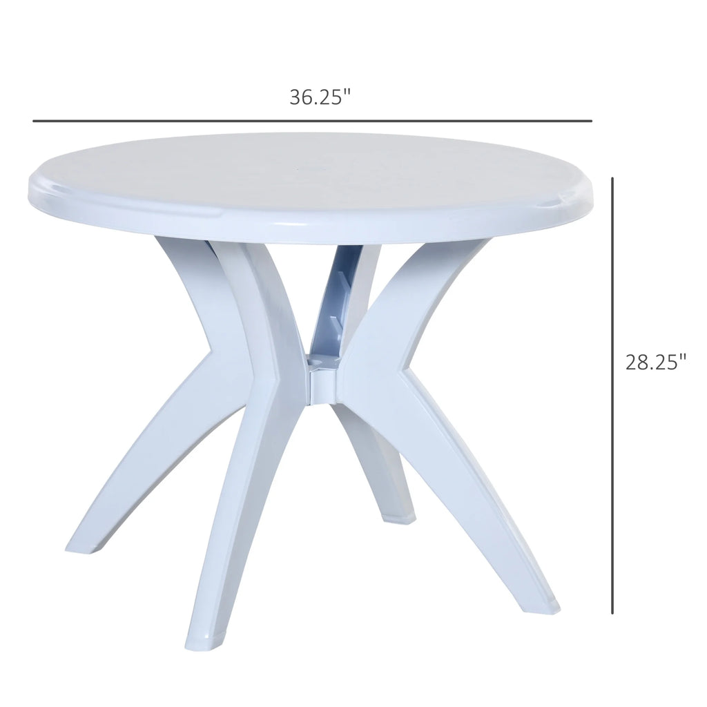 Round Plastic Patio Table with Umbrella Hole Q652