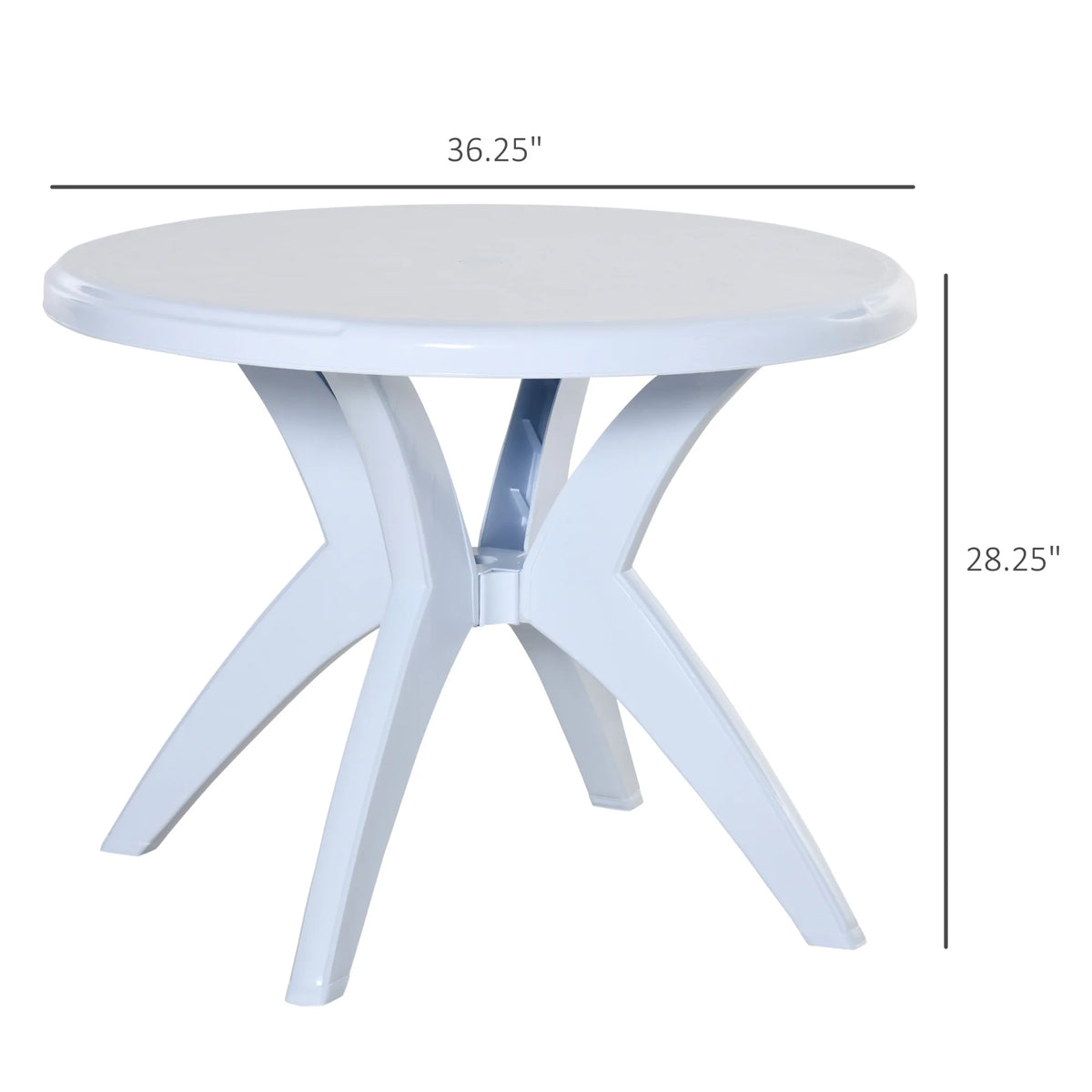 Round Plastic Patio Table with Umbrella Hole Q652