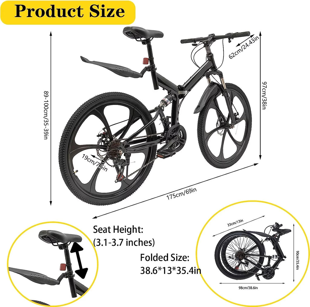 21-Speed Folding Mountain Bike H652