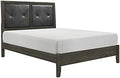 Contemporary Wood California King Bed in Dark Gray/Black B8849