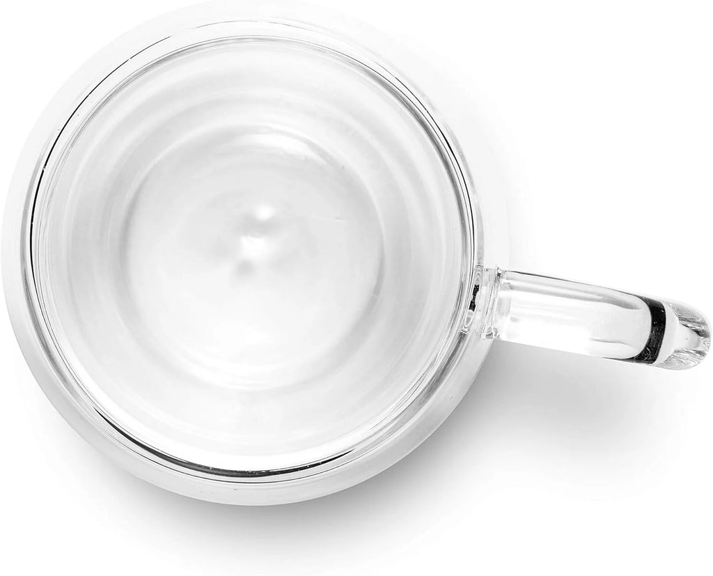Clear 4Oz Double Walled Glass Espresso Cups with Handles S6035