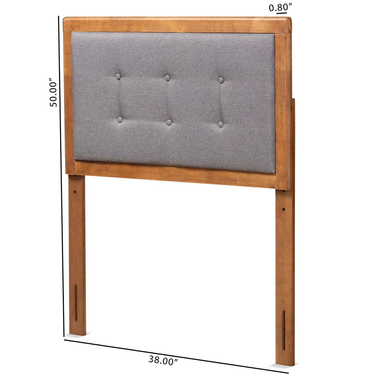 Dark Grey Walnut Tufted Upholstered Headboard X79687