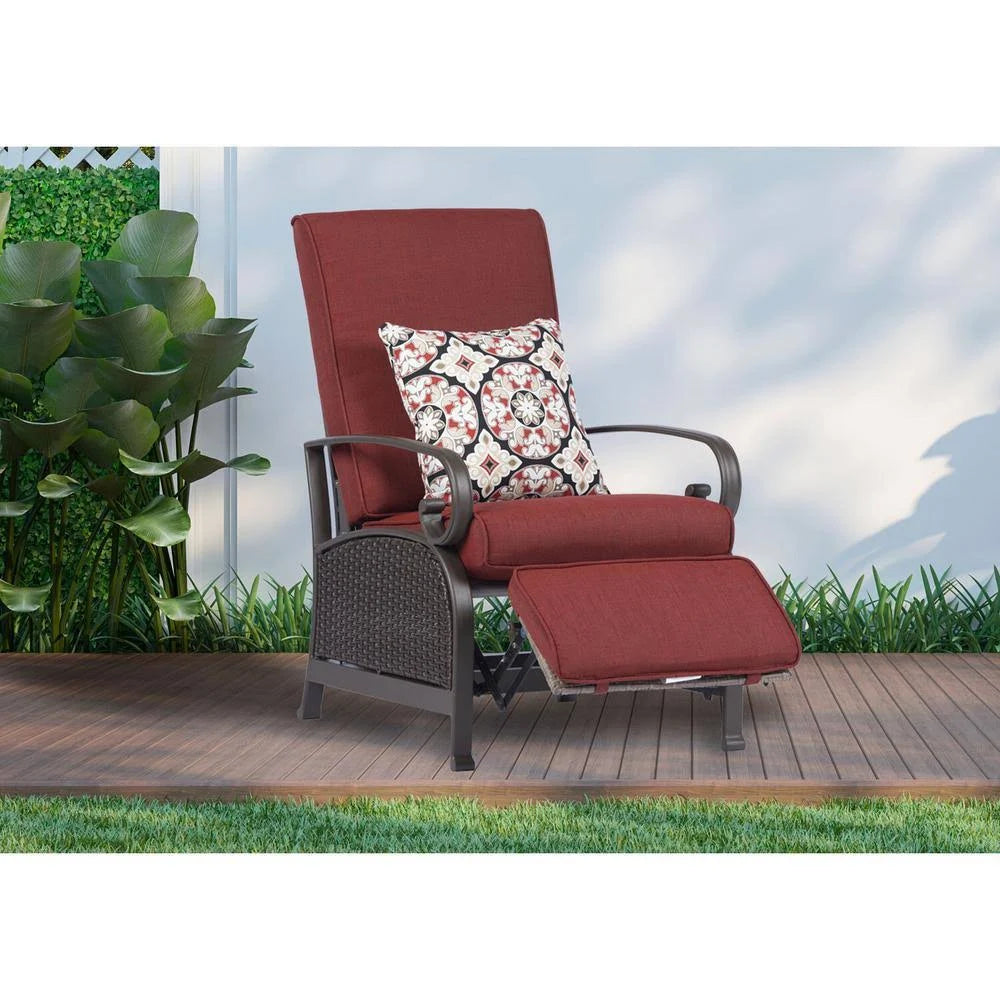 Brown/Red Wicker Adjustable Recliner K6734