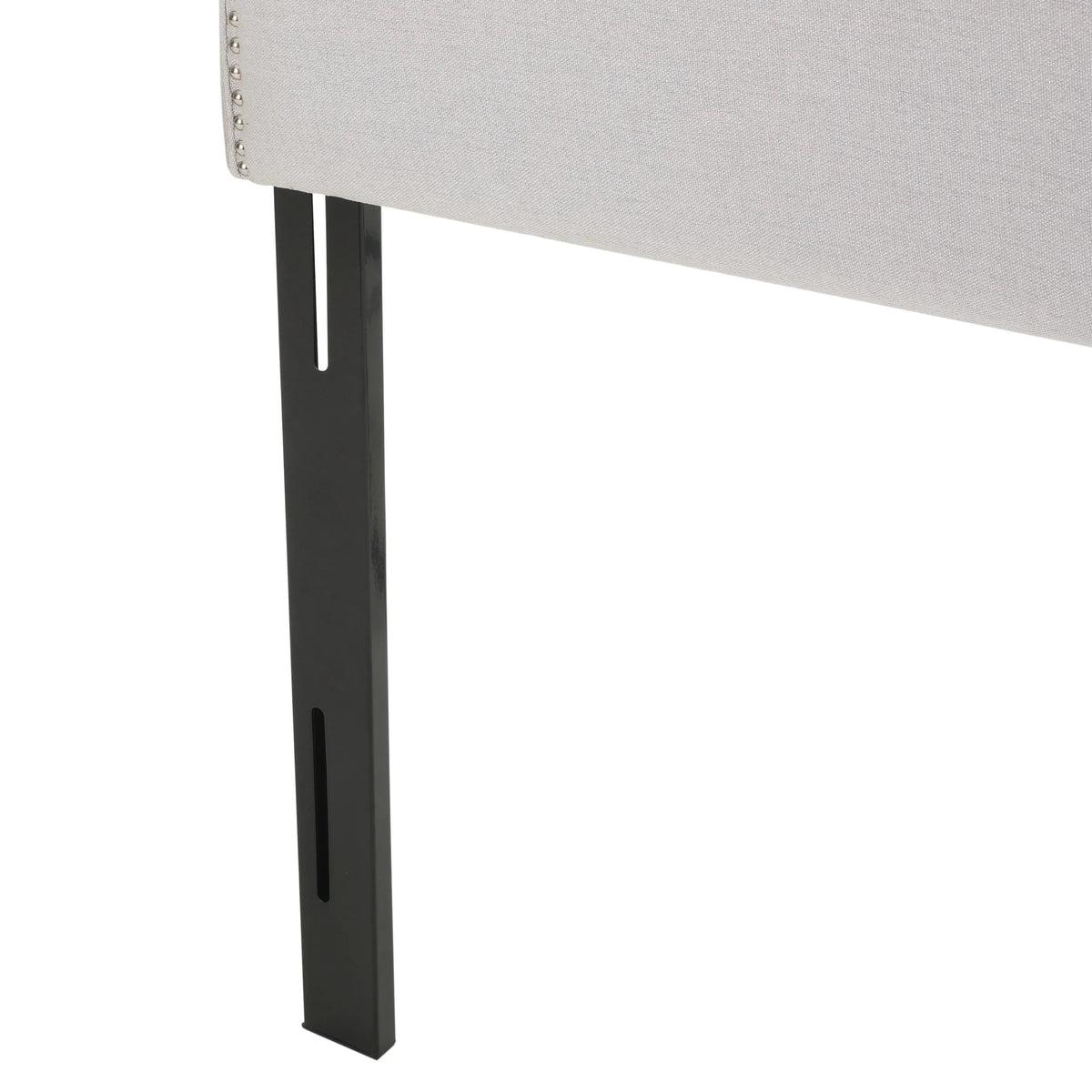 Light Gray Fabric Full/Queen Headboard with Nailhead Trim W9222
