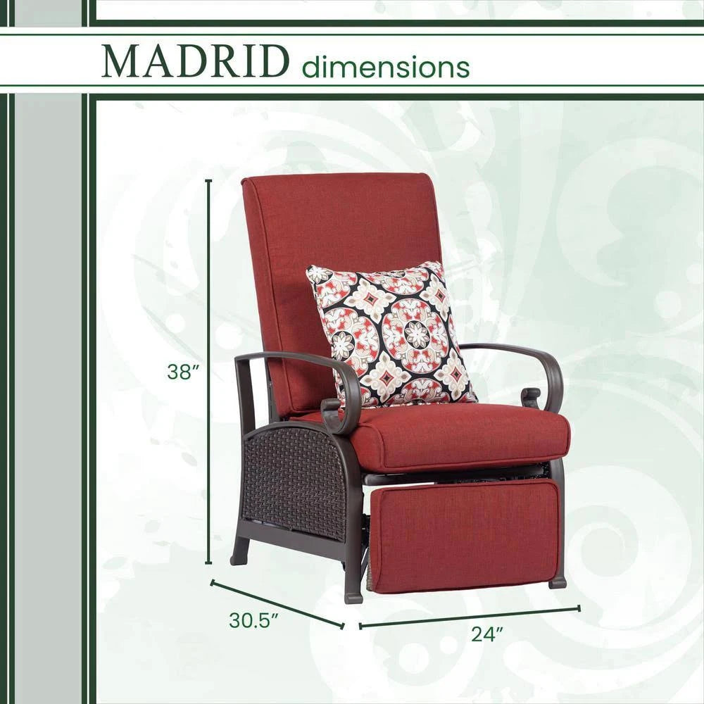 Brown/Red Wicker Adjustable Recliner K6734