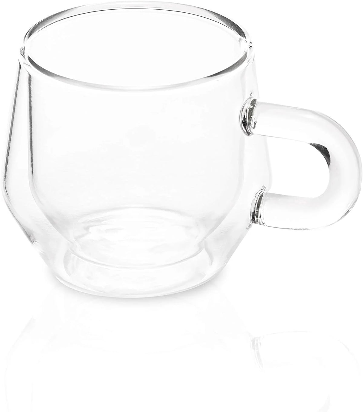 Clear 4Oz Double Walled Glass Espresso Cups with Handles S6035