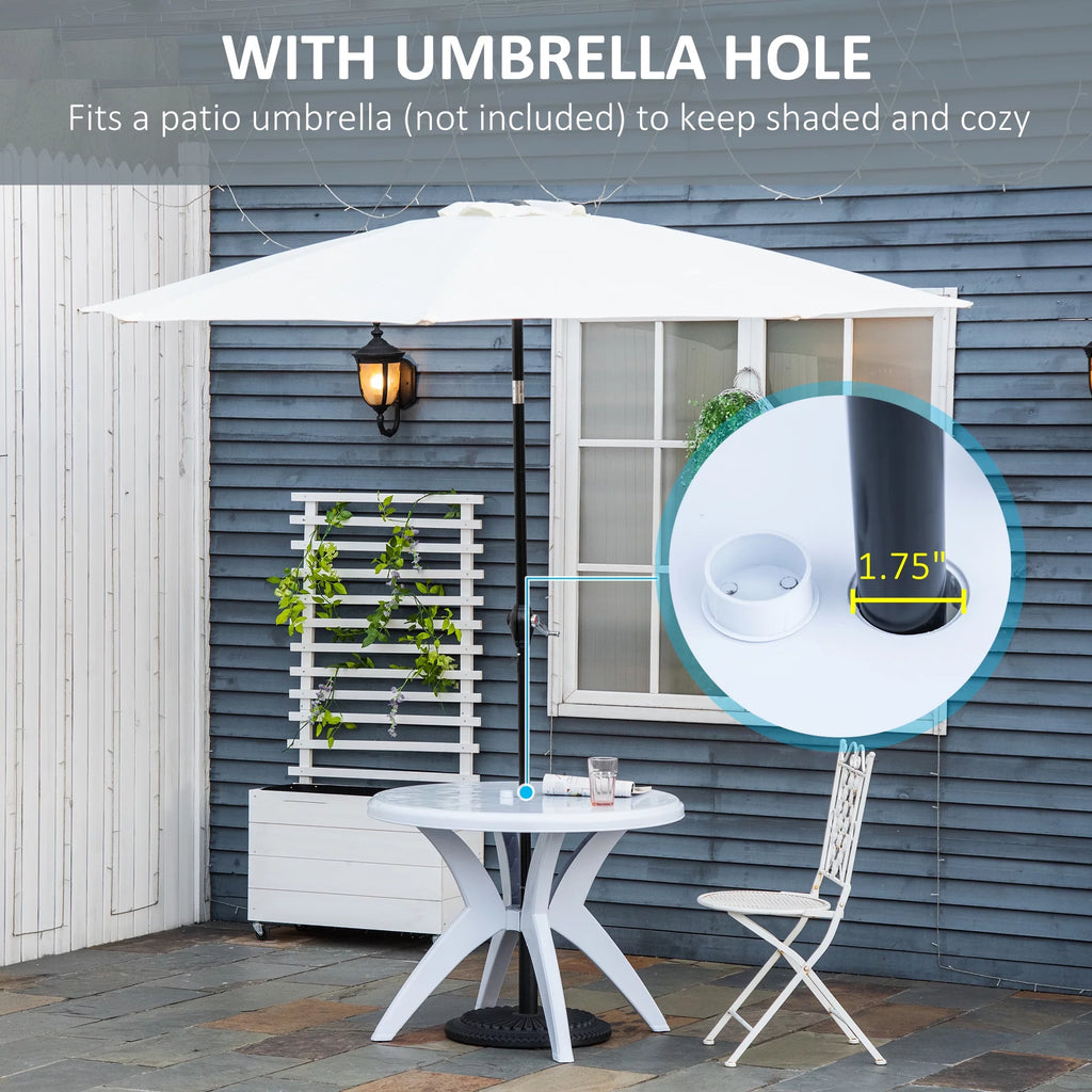 Round Plastic Patio Table with Umbrella Hole Q652