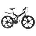 Folding Mountain Bike Carbon Steel Full Suspension Black Y78734