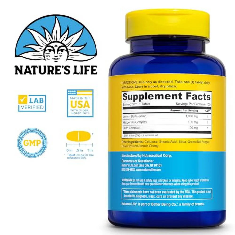 Lemon Bioflavonoids 1000mg Hesperidin Rutin 100 Tablets S4905