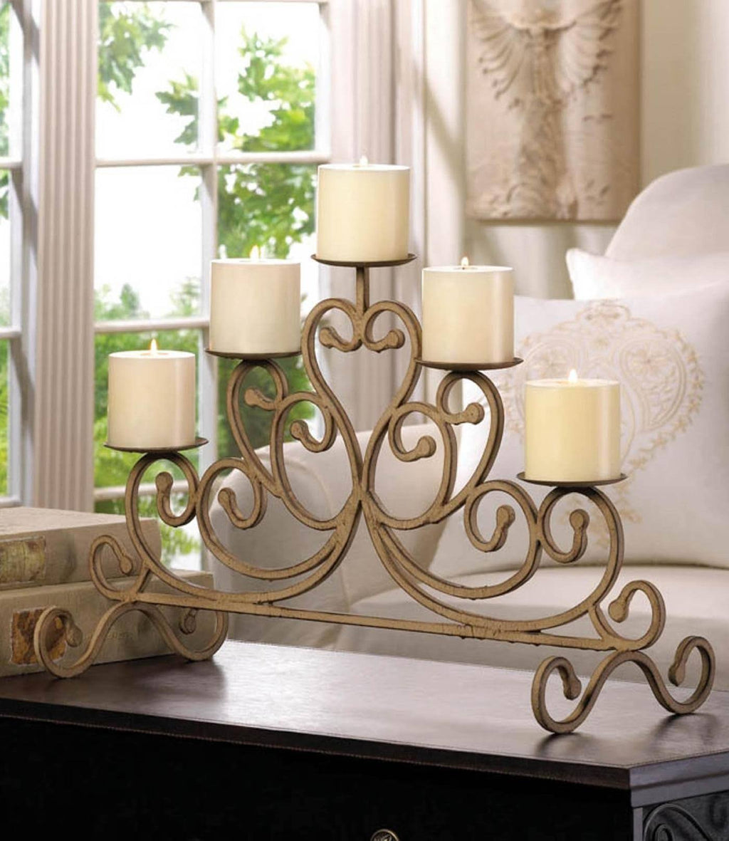 Antiqued Iron 5 Candle Stand S99305
