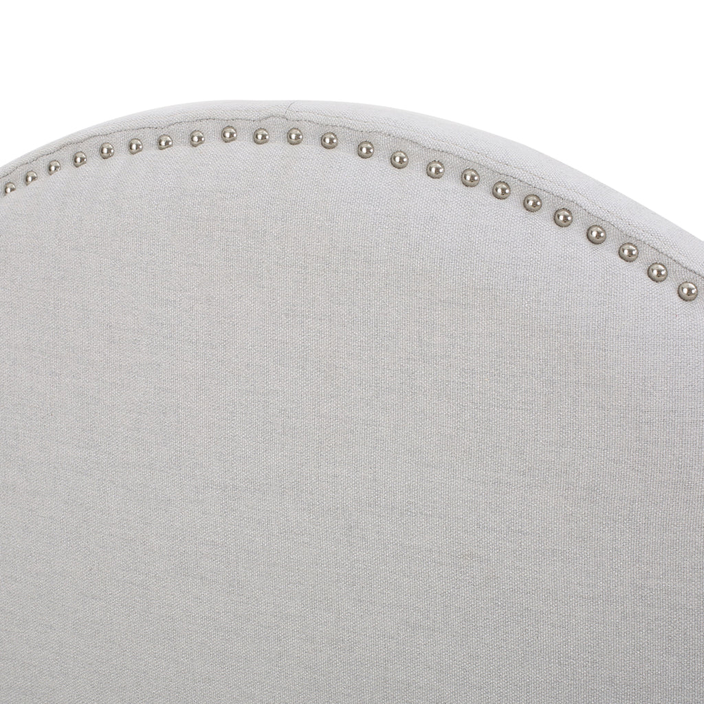 Light Gray Fabric Full/Queen Headboard with Nailhead Trim W9222